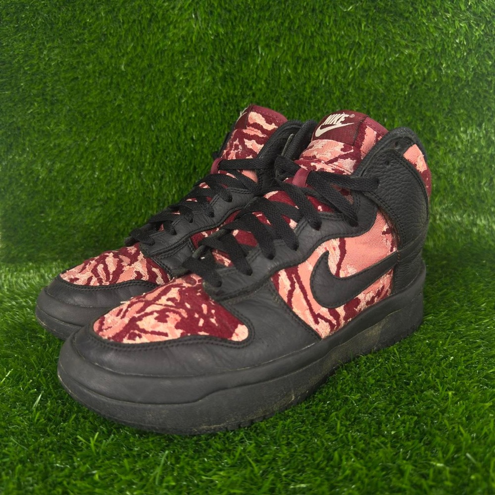 Vintage Y2K Nike Dunk High By You Red Black Pattern Skater Shoes Womens 8.5